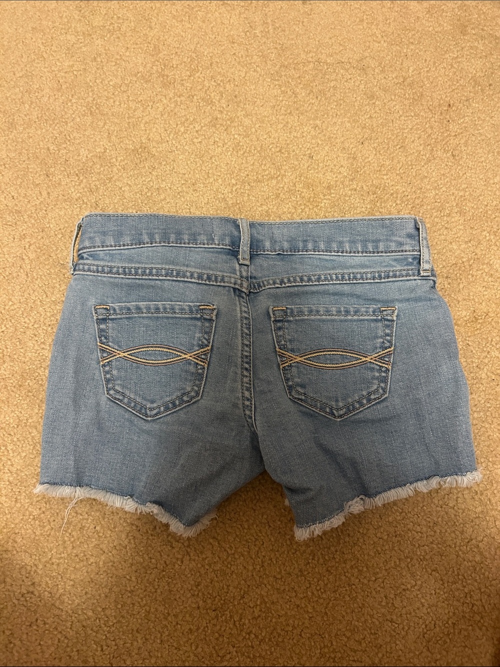 Abercrombie Kids Light Blue Painted Denim Kid’s Shorts - Picture 3 of 3